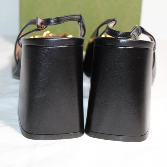 NWB Gucci GG Slingback Horsebit Pumps Heels Black 41.5 643892 - Picture 2 of 8